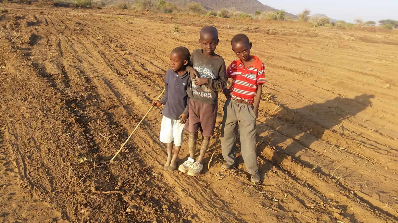 Kids watching the work in progress.